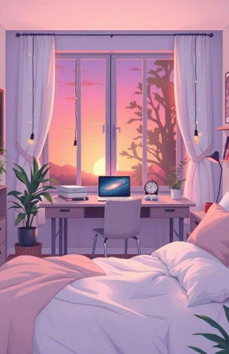 Lofi Anime Aesthetic iPad Wallpaper