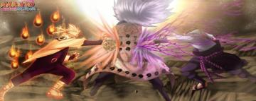 Naruto And Sasuke Attack Madara Rikudou