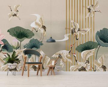 Amazon Murwall Art Wallpaper Chinese Crane Birds Wall Mural