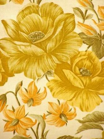 Wallpaper With Floral Print Design Retro