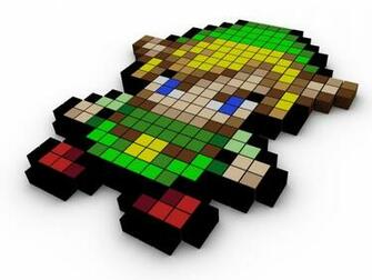 3d Link The Legend Of Zelda Pixels Wallpaper