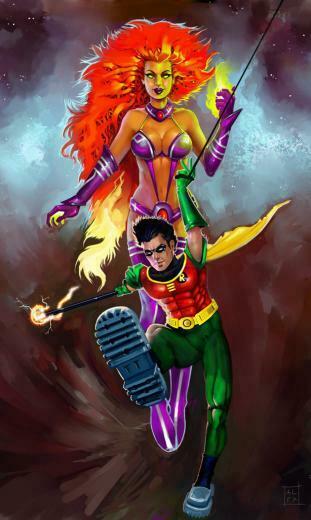 Starfire And Robin By Svenechoff