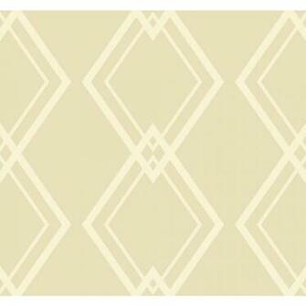 Seabrook Designs Diamond Link Tan And White Geometric Wallpaper