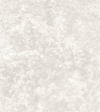 Watercolour Effect Woodland Trees White Grey Wallpaper