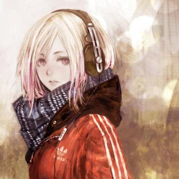 Anime Girl Original Adidas Sennheiser Matagiro Single Short Hair