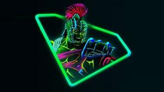 Neon Avengers Desktop Wallpaper Based On Artwork By