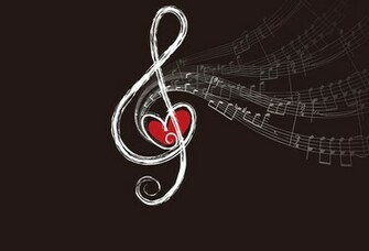 Wallpaper Heart Notes Clef Desktop Music Goodwp