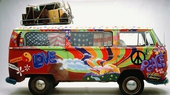 Hippie Van Wallpaper HD Background