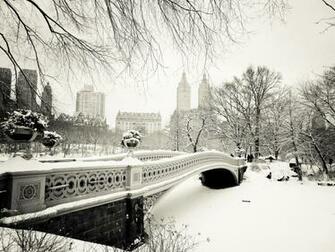 Pictures New York City Usa Winter Bridges Snow Cities