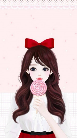 Cute Cartoon Girl Wallpaper For iPhone