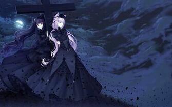 Cross Dark Wallpaper Animal Ears Black Dress
