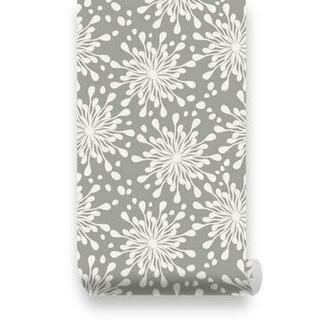 Pattern Grey Removable Wallpaper Peel Stick Repositionable Fabric