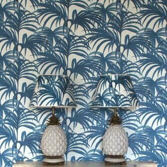 Palmeral Wallpaper Off White Azure Luxury Iconic Featuring