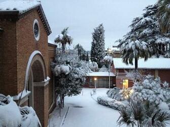 Snow In Rome Sant Anselmo Covered Communio