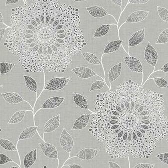 Shirazi Silver Bohemian Floral Wallpaper Bolt Transitional