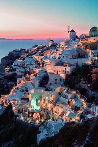 Santorini Wanderlust In Greece Wallpaper Travel