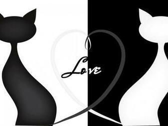 Cat Silhouette Amour HD Papier Peint De Bureau Cran Large Haute