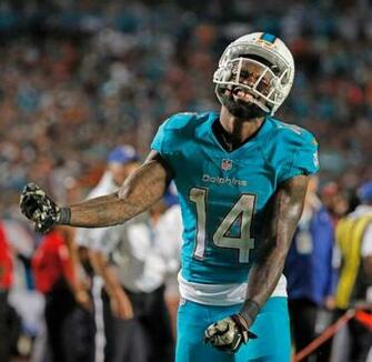 Miami Dolphins Jarvis Landry Celebrates In The Fourth Quarter After