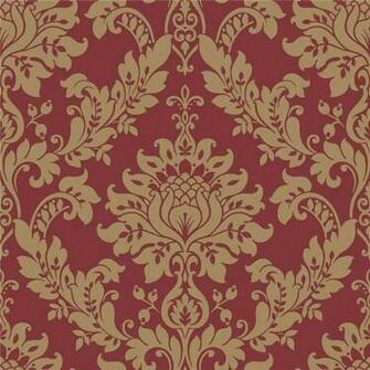 Decor Supplies Red Gold Clara Damask Opus Holden