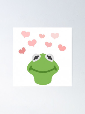 Kermit The Frog Heart Meme Poster By Aestanip