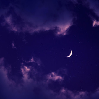 Crescent Moon Wallpaper 4k Purple Sky Stars Aesthetic