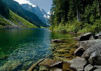 Mountains Trees Mountain River Water Nature Wallpaper