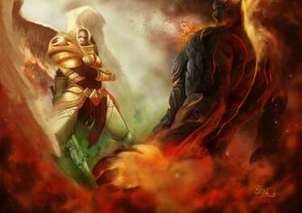 League Of Legends Angel Battle Monster Games Fantasy Armor Wallpaper