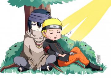 Wallpaper Uzumaki Naruto Uchiha Sasuke Friends Chibi Cute