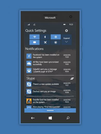 Windows Redstone Mobile Action Center By Lukeled