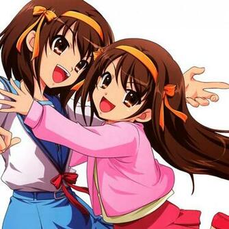 Wallpaper Anime Girl Hug Joy Smile iPad