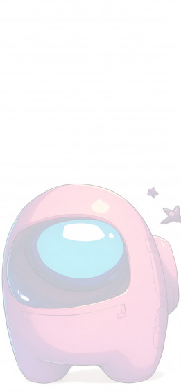 Pink Among Us Character Wallpaper