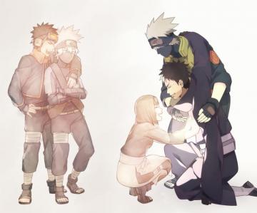 Kakashi Obito And Rin Team Minato Wallpaper