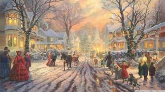 Victorian Christmas Carol By Thomas Kinkade Wallpaper