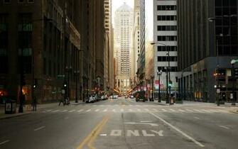 City Street Of Chicago In Usa Skyscrapers Wallpaper Background