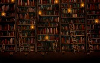 Tall Bookshelves Wallpaper