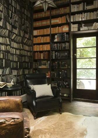 Faux Bookshelves With Wallpaper Urban Kaleidoscope
