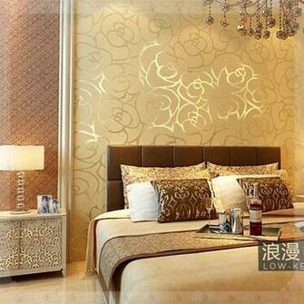 Classic Roses Wallpaper Wood Fiber Material Living Room Bedroom