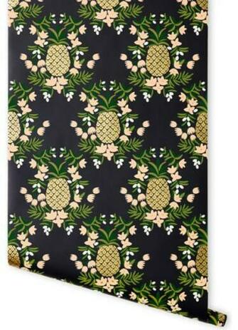 Pineapple Wallpaper Ebony Eclectic By Rifle Paper Co