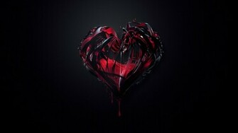 Original Paper Heart Red Love Dark Wallpaper