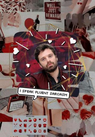 Aesthetic Avengers And Bucky Image Red Wallpaper