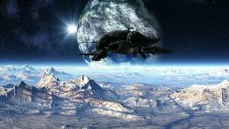 Ship In Orbit Wallpaper
