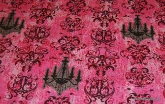 Retro Modern Chandelier Black Silver Candleabra Light Pink Background