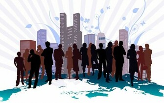 Business People On Top Of The World Cool Background