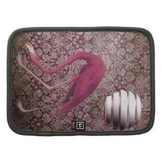 Pink Flamingo On Vintage Wallpaper Planners
