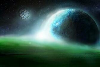 Space Stars Planets Grass Imagination Wallpaper Best HD