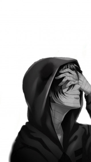Black And White Anime Boy Wallpaper