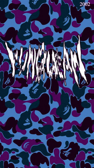 Create An Edgy Stylish Look With Blue Bape Camo Wallpaper