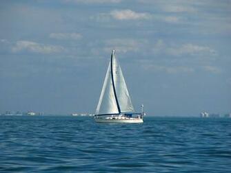 Sailboats Stock Photo A Sailboat On The Ocean