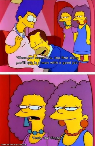 Funny Simpsons Pregnant Marge Job Wallpaper