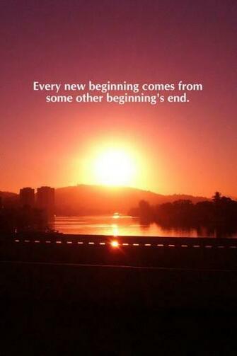 New Beginning Comes Life Quotes iPhone 4s Wallpaper Background